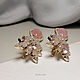 Серьги с розовым халцедоном. Серьги классические. SCARABEY jewelry. Ярмарка Мастеров.  Фото №5