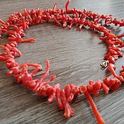 Работы для детей, ручной работы. Ярмарка Мастеров - ручная работа Necklace made of natural Italian coral with 925 sterling silver. Handmade.