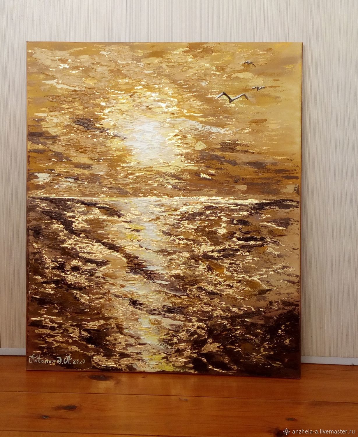 'Seagulls over the sea ' 50/60 oil on canvas, potal,author's, Pictures, Moscow,  Фото №1