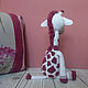 Order Stuffed Toy Giraffe Large Knitted White with Pink. Вязаные игрушки - Ольга (knitlandiya). Livemaster. . Amigurumi dolls and toys Фото №3