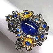 Украшения handmade. Livemaster - original item Forget-me-Not ring with sapphires. Handmade.