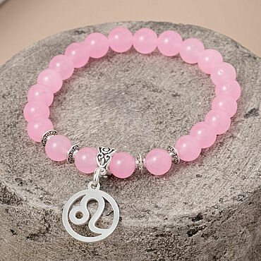 Украшения ручной работы. Ярмарка Мастеров - ручная работа Браслет для Льва из натурального камня Розовый кварц. Handmade.