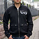 Men's zip-up jacket with pockets, black footer sweatshirt, Sweatshirts for men, Novosibirsk,  Фото №1