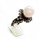 Rose quartz.  ' Merisa' ring with pink quartz. Rings. Design jewelry. Online shopping on My Livemaster.  Фото №2