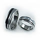 Titanium wedding rings with pearls and onyx, Rings, Moscow,  Фото №1