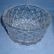 Vintage candy bowl of the USSR double-Layer glass with a cut pattern