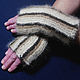 Women's knitted mittens From Leo. Mitts. Warm Yarn. My Livemaster. Фото №4