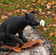 A panther with a rose. Miniature figurines. GOLDENBEE. Online shopping on My Livemaster.  Фото №2