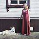 Order Linen dress, wine color, long, loose fitting. Boho-Eklektika. Livemaster. . Dresses Фото №3