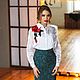 Order White cotton organza blouse with embroidery, elegant blouse with flowers. mozaika-rus. Livemaster. . Blouses Фото №3