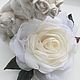 FABRIC FLOWERS. Chiffon rose ' White'. Brooches. fioridellavita. My Livemaster. Фото №5