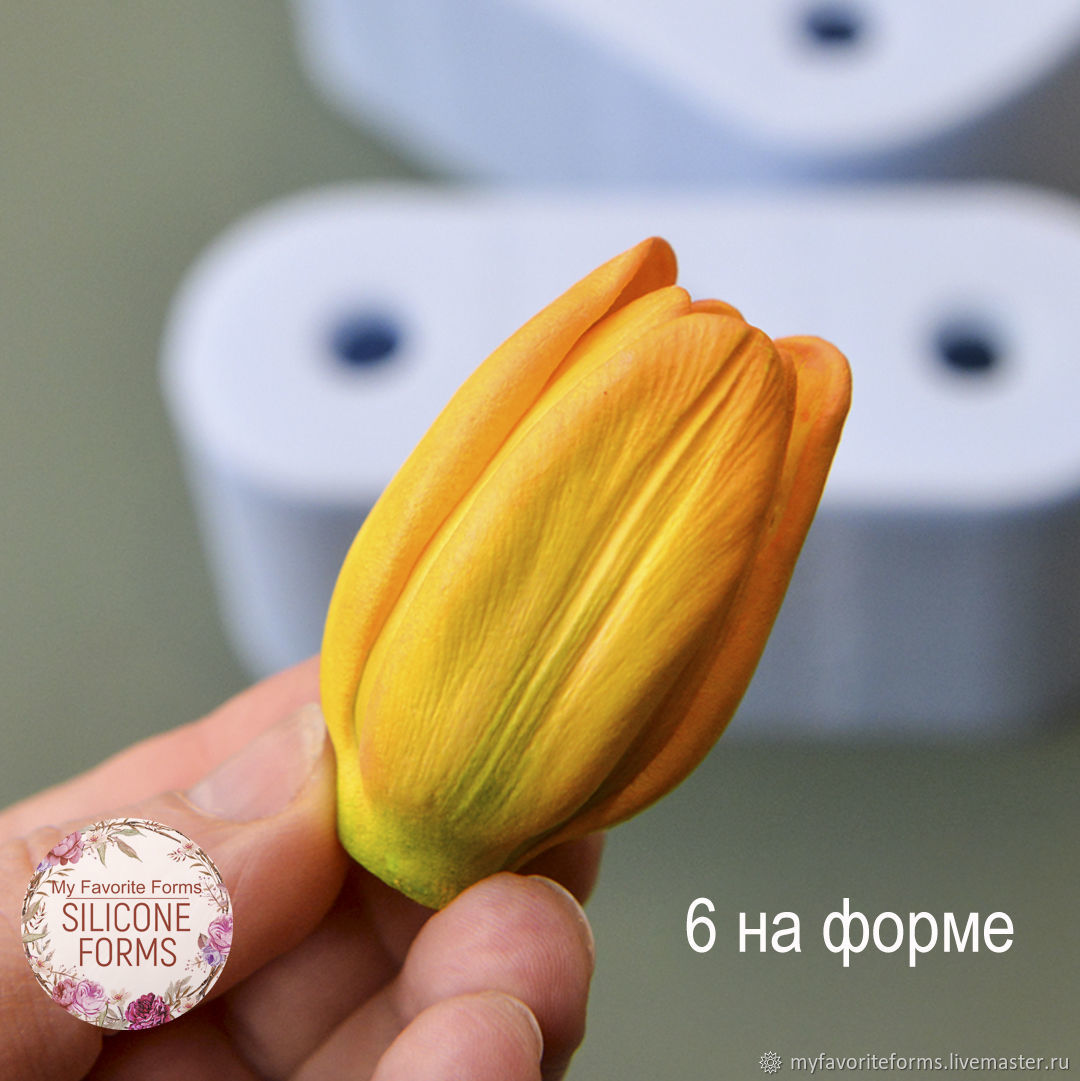 Silicone soap mold Tulip 'Apricot' type In 6pcs, Form, Zheleznodorozhny,  Фото №1