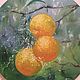  Rain or three oranges, oil, diameter 40 cm. Pictures. Svetiten. Online shopping on My Livemaster.  Фото №2