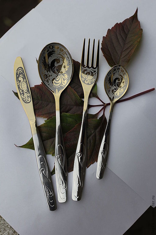 Table set 'Firebird' from the four instruments, Spoons, Vyazniki,  Фото №1