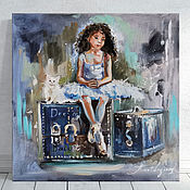 Картины и панно handmade. Livemaster - original item Oil painting of a young ballerina on canvas. Handmade.