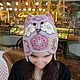  Owl hat for women, for girls (black wool). Caps. IRINA GRUDKINA Handmade Knitwear. My Livemaster. Фото №6