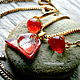Set ' Gold on red 2'. Pendants. Transparent world. Online shopping on My Livemaster.  Фото №2