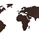 Деревянная карта мира на стену 80х40 см, венге, Карты мира, Москва,  Фото №1
