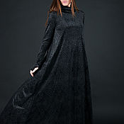 Одежда handmade. Livemaster - original item Black elegant evening dress, Velvet long dress-DR0460VE. Handmade.