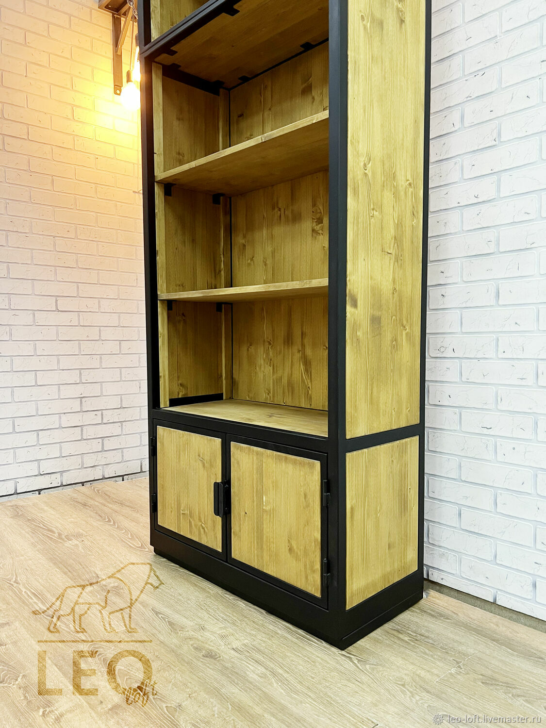 Шкаф книжный лофт на заказ LF-606 купить в интернет-магазине Ярмарка ...