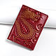Cartera de cuero rojo con patrón de Dragón, Business card holders, Ivanovo,  Фото №1
