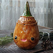 Посуда handmade. Livemaster - original item Banks: Onion with eyes, ceramic jar. Handmade.