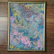 Картина готовая  Самоцветы интерьерная абстракция Флюид Арт