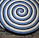 Синий полосатый вязаный детский коврик Морской прибой, Ковры, Москва,  Фото №1