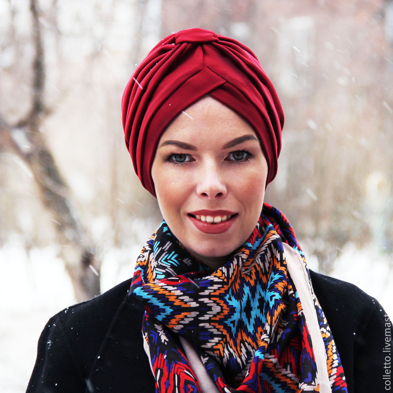 Как завязать шарф на голову красиво зимой под пальто
