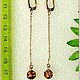 amber. Earrings 'Peas' amber gold plated. Earrings. Frollena II. Natural Baltic amber. My Livemaster. Фото №5
