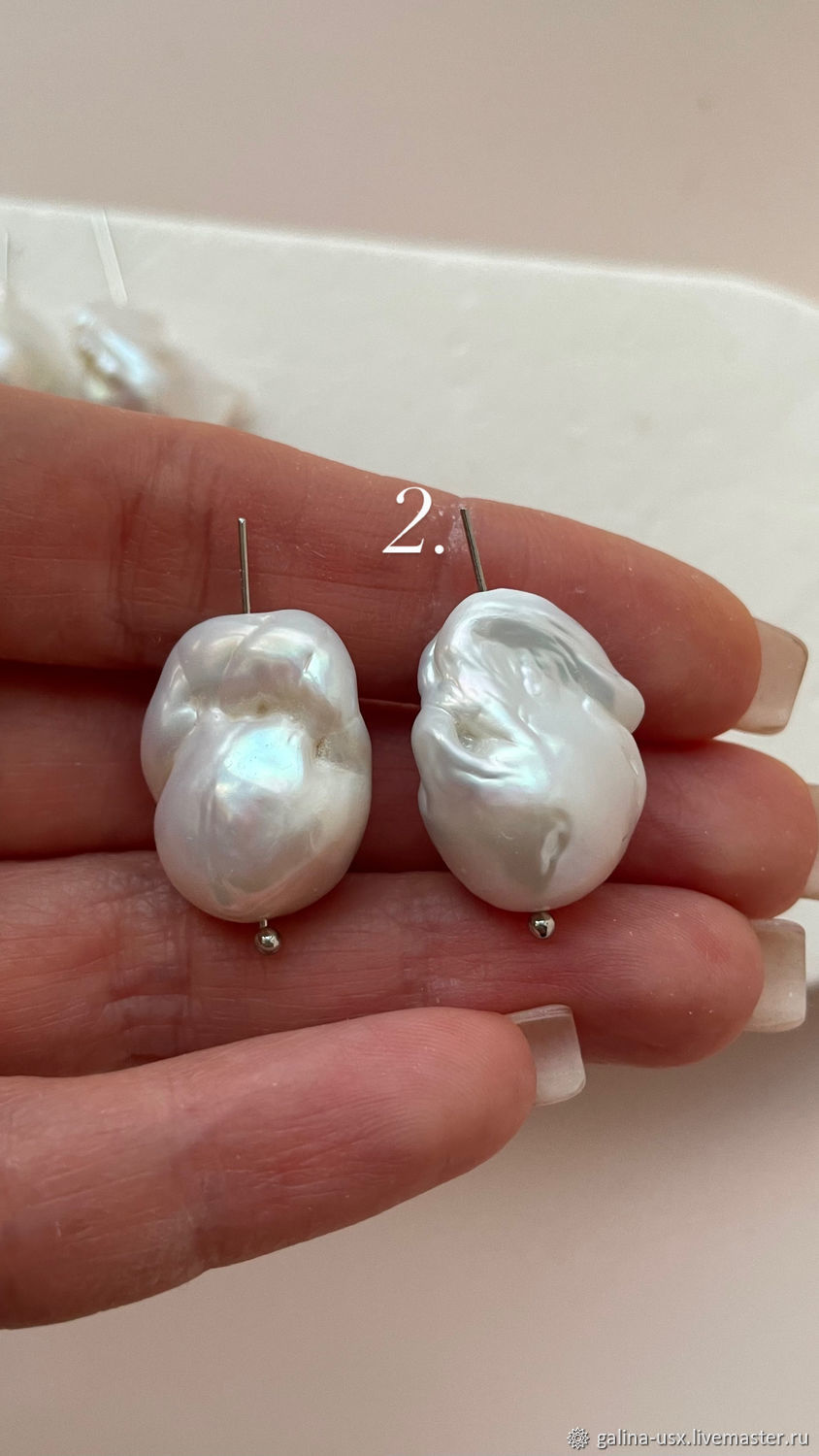 Жемчуг крупный барокко белый, пары купить в интернет-магазине Ярмарка ...