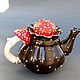 Teapot with decor 'Fabulous fly agaric'. Teapots & Kettles. Mila. My Livemaster. Фото №5