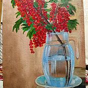 Картины и панно handmade. Livemaster - original item Painting still life Red Currant bush. Handmade.
