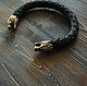 Leather bracelet with lions made of bronze, Phalanx ring, Volgograd,  Фото №1