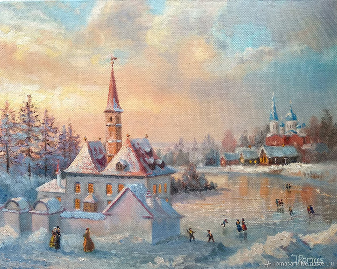 Гатчина: Приоратский дворец зимой картина