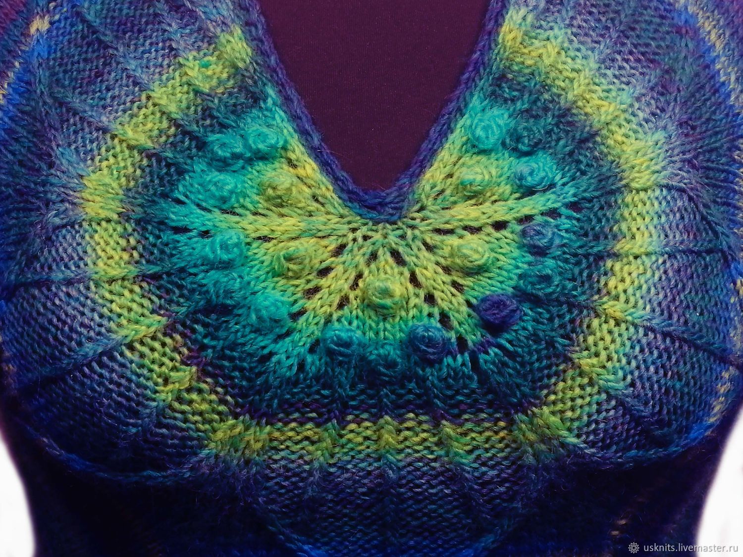 Вязаный женский пуловер из секционной пряжи, Пуловеры, Королев,  Фото №1
