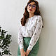 Order White satin blouse made of Cinnamon viscose, silk blouse. mozaika-rus. Livemaster. . Blouses Фото №3