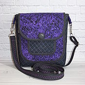 Сумки и аксессуары handmade. Livemaster - original item Shoulder Bag, Blueberry, Black, Violet, Fabric, Cross-body. Handmade.
