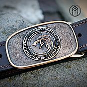 Аксессуары handmade. Livemaster - original item Straps: Leather belt with bronze buckle 