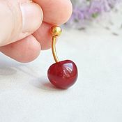 Украшения handmade. Livemaster - original item Navel piercing Red cherry. Handmade.