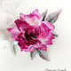 Order Brooch made of silk rose ' Magenta'. natalya-4 (natalya-4). Livemaster. . Brooches Фото №3