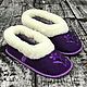 Women's fur Slippers purple. Slippers. Warm gift. Online shopping on My Livemaster.  Фото №2