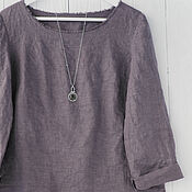 Одежда handmade. Livemaster - original item Blouse with open edges made of linen in cocoa color. Handmade.