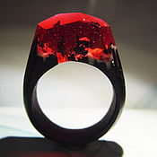 Украшения handmade. Livemaster - original item Wooden ring fire and Ice. Handmade.