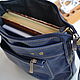 Leather women's bag (blue pull-up). Crossbody bag. J.P.-Handmade Designer Bags. My Livemaster. Фото №6
