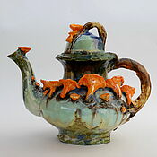 Посуда handmade. Livemaster - original item Teapot with chanterelles. Handmade.