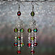 Long earrings with designer glass beads, Earrings, Moscow,  Фото №1