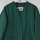 Sweatshirt jacket made of dark green linen. Outerwear Jackets. etnoart. My Livemaster. Фото №4
