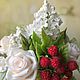 Интерьерная композиция «Малиновый чай» из холодного фарфора. Букеты. FlowerKseni - Ксения Изотова. Ярмарка Мастеров.  Фото №5