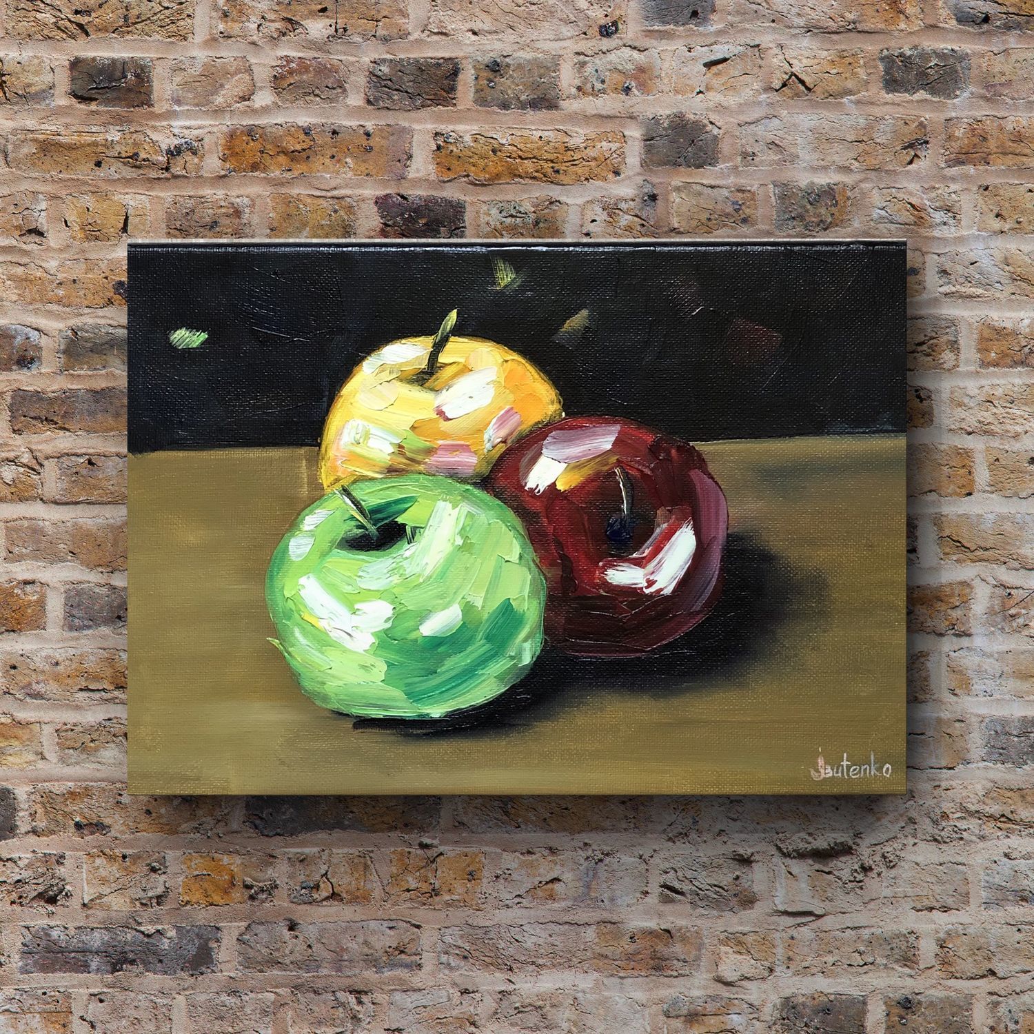Картина яблоки маслом на холсте Натюрморт с фруктами в интернет ...